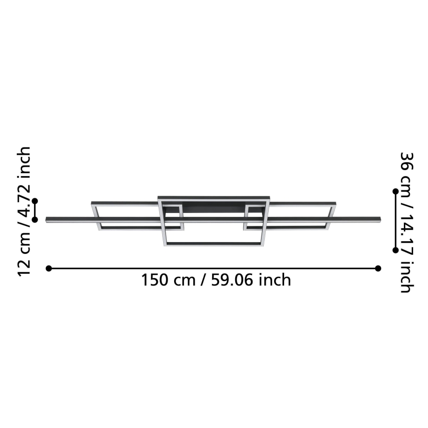Eglo - LED loftlampe dæmpbar LED/34,5W/230V 3000K sort