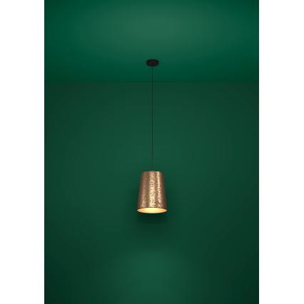 Eglo - Pendel 1xE27/25W/230V guldfarvet/lyserød