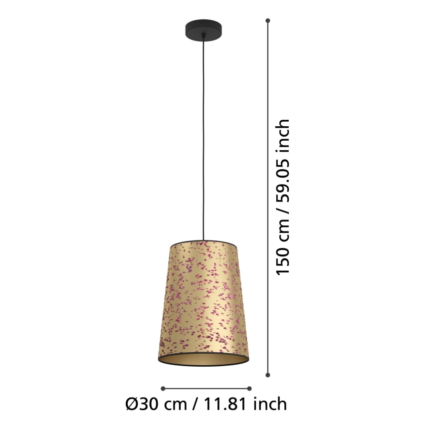 Eglo - Pendel 1xE27/25W/230V guldfarvet/lyserød