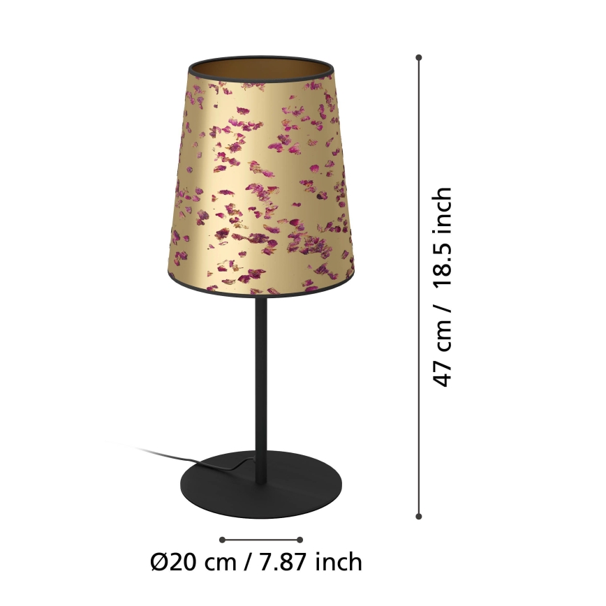 Eglo - Bordlampe 1xE27/25W/230V guldfarvet/lyserød