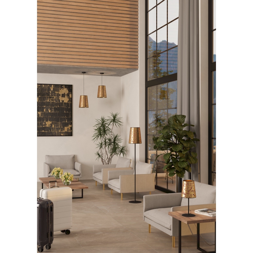 Eglo - Gulvlampe 1xE27/25W/230V guldfarvet/lyserød