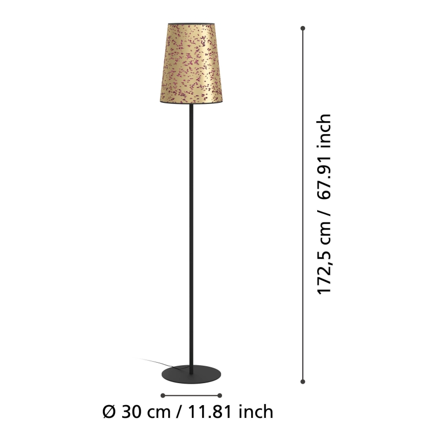 Eglo - Gulvlampe 1xE27/25W/230V guldfarvet/lyserød