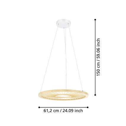 Eglo - LED pendel dæmpbar LED/36W/230V 4000K beige