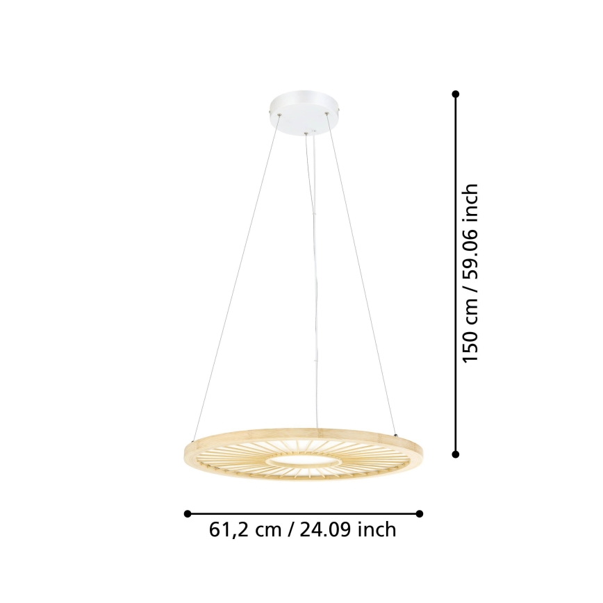 Eglo - LED pendel dæmpbar LED/36W/230V 4000K beige