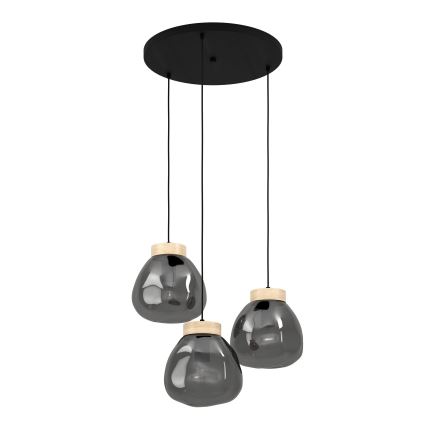 Eglo - Pendel 3xE27/40W/230V røget