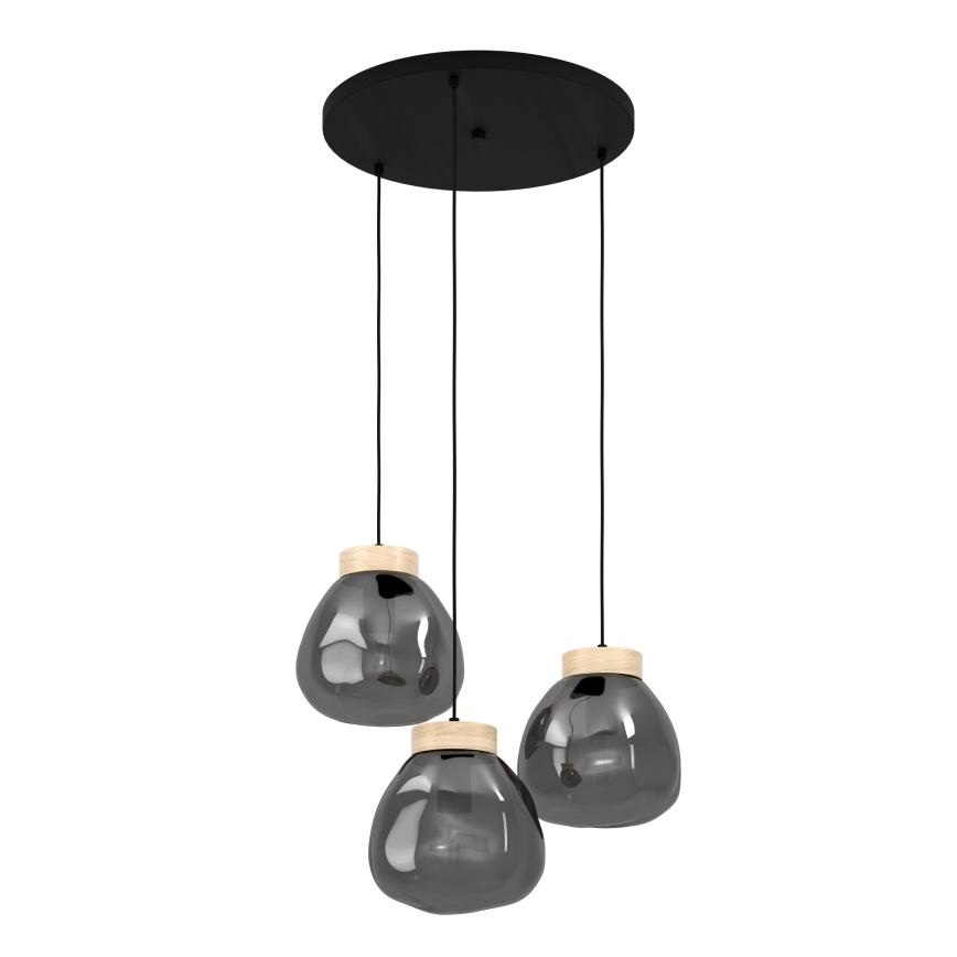 Eglo - Pendel 3xE27/40W/230V røget