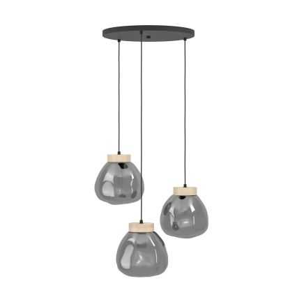 Eglo - Pendel 3xE27/40W/230V røget
