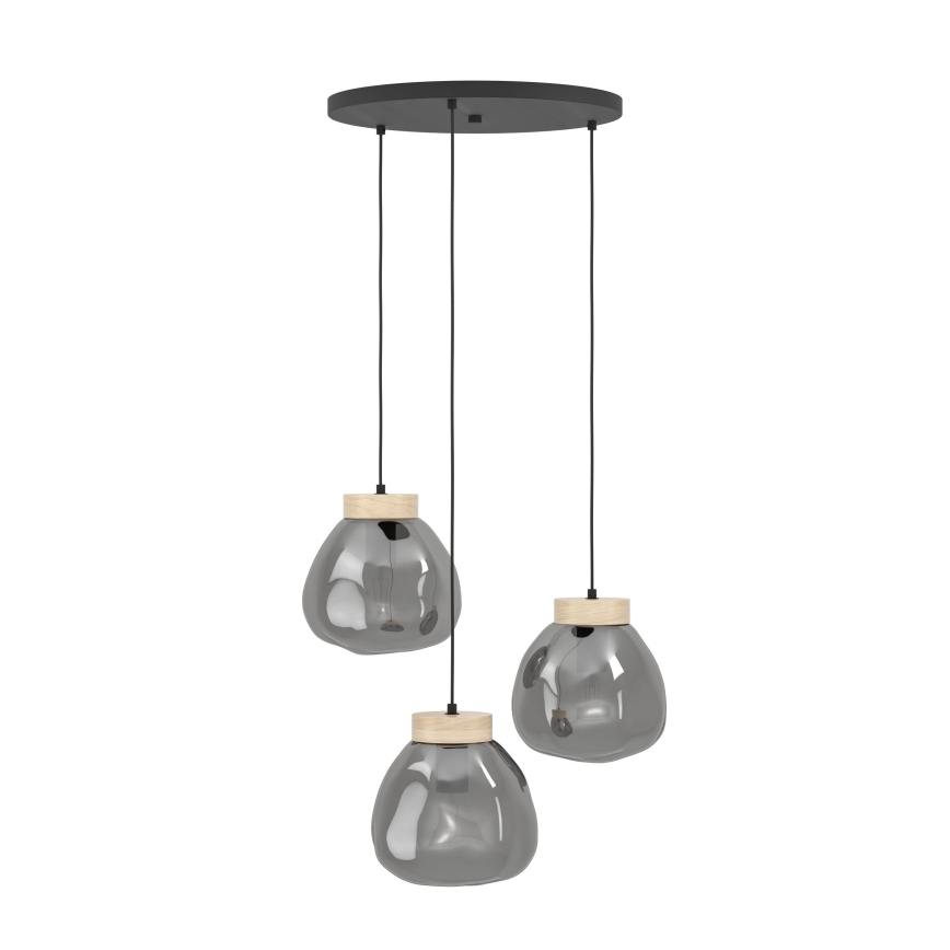 Eglo - Pendel 3xE27/40W/230V røget