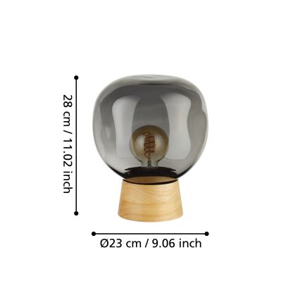 Eglo - Bordlampe 1xE27/40W/230V røget