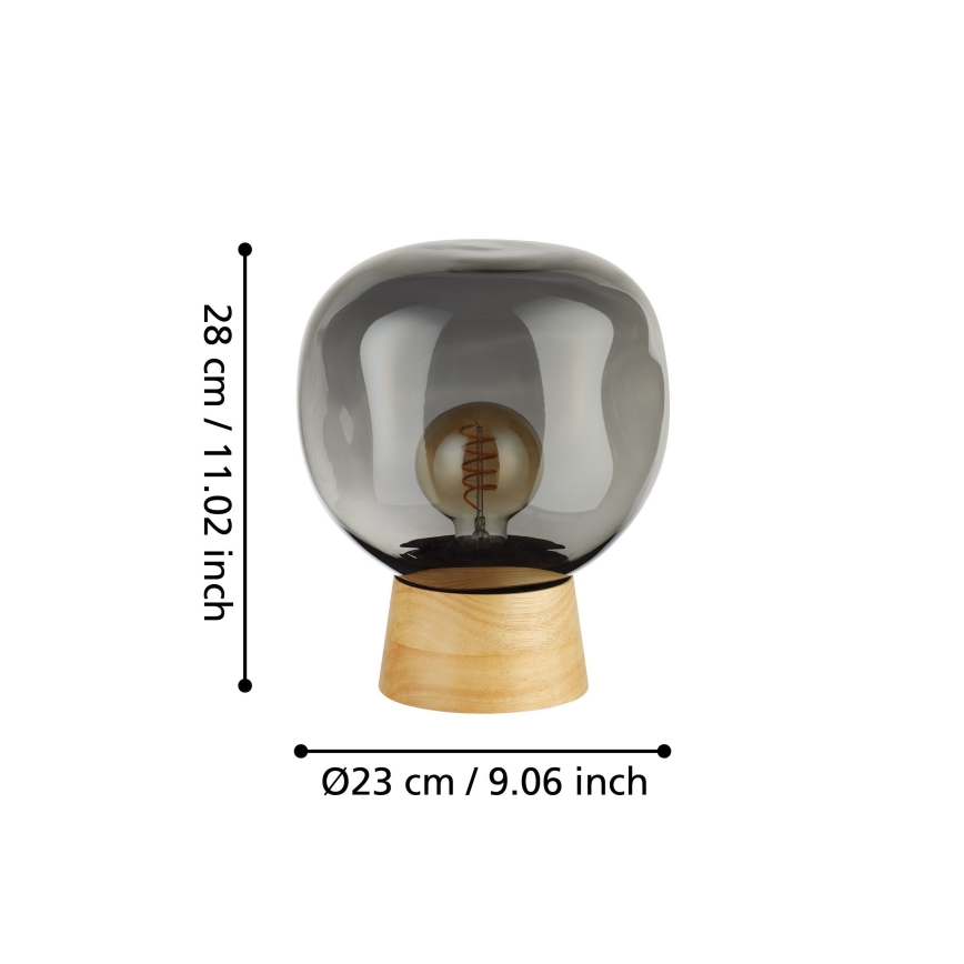 Eglo - Bordlampe 1xE27/40W/230V røget