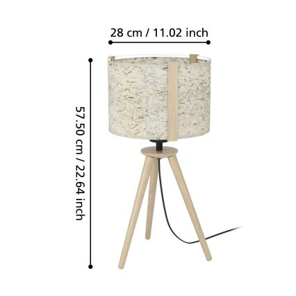 Eglo - Bordlampe 1xE27/25W/230V beige