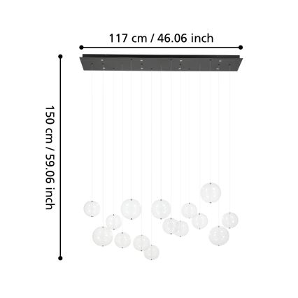 Eglo - LED pendel dæmpbar 8xLED/4,2W/230V 3000K transparent