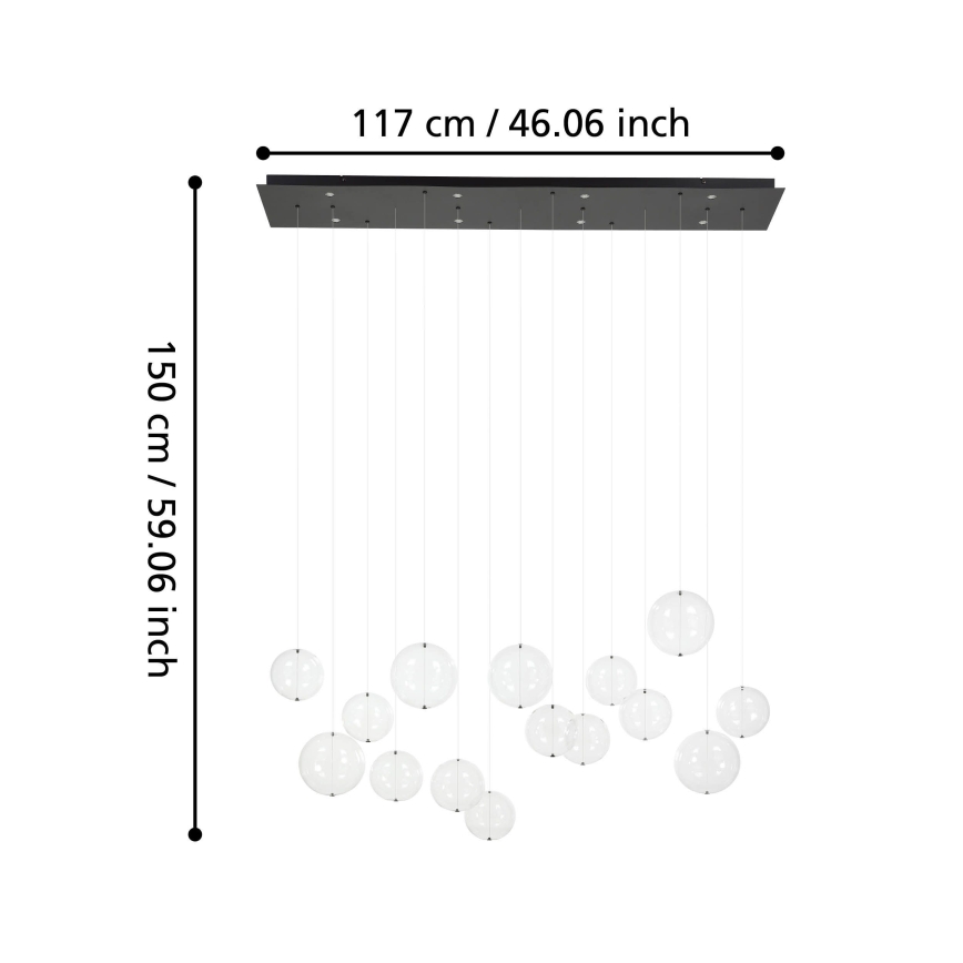 Eglo - LED pendel dæmpbar 8xLED/4,2W/230V 3000K transparent