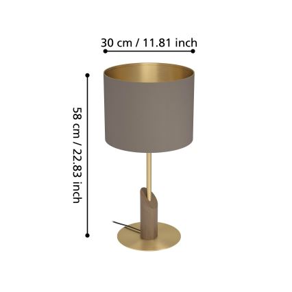 Eglo - Bordlampe 1xE27/40W/230V brun/guldfarvet