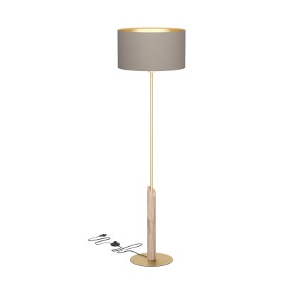 Eglo - Gulvlampe 1xE27/40W/230V brun/guldfarvet