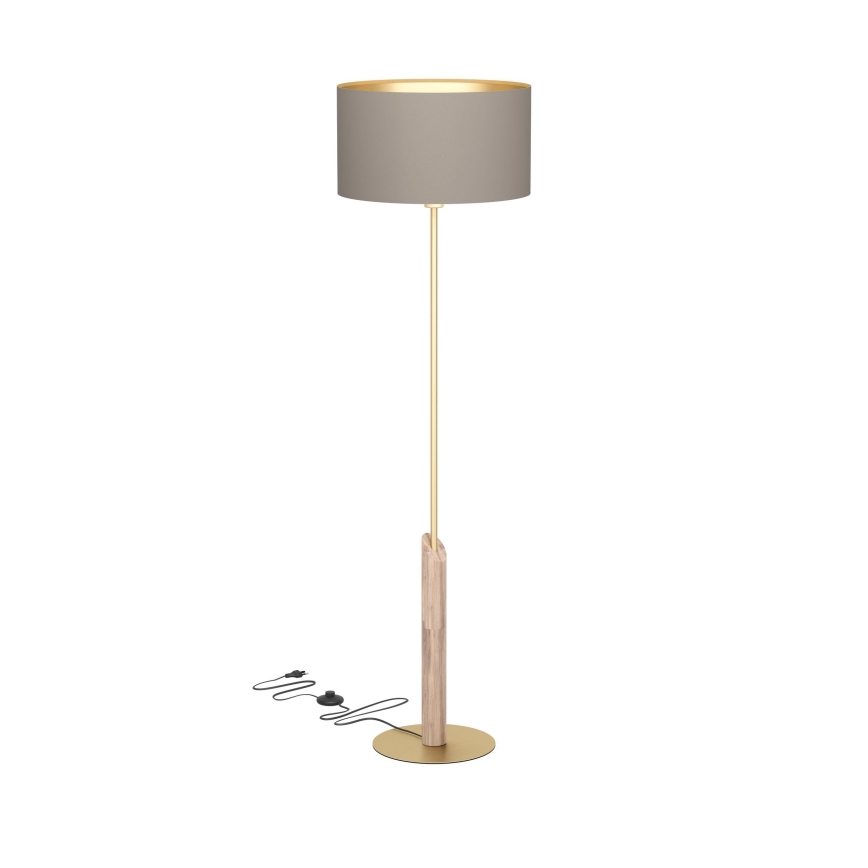 Eglo - Gulvlampe 1xE27/40W/230V brun/guldfarvet
