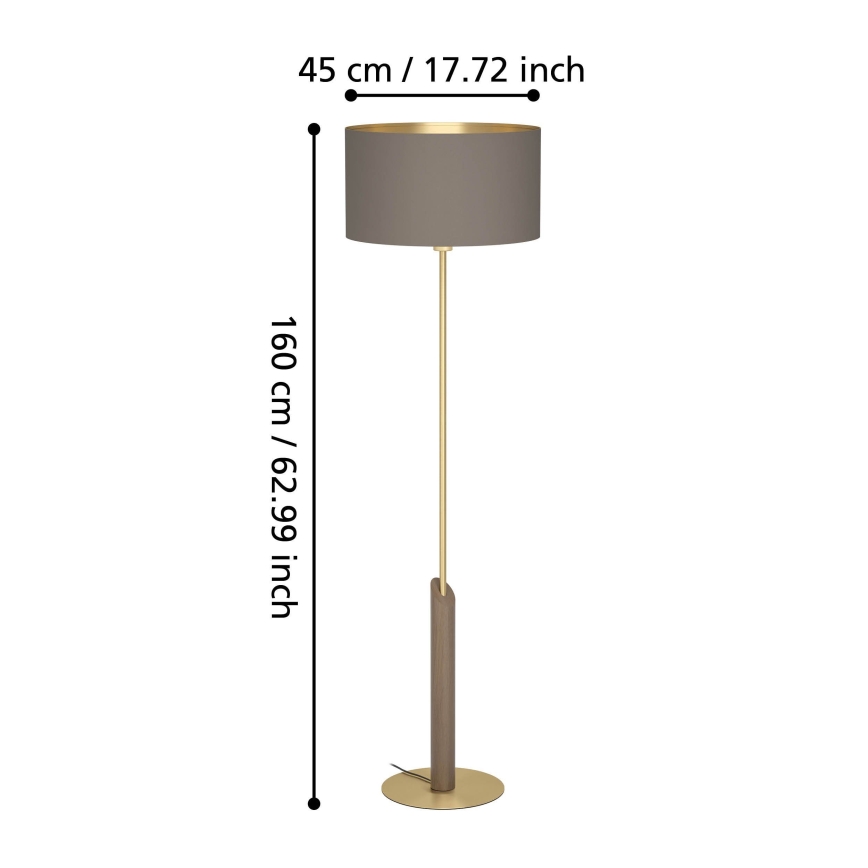 Eglo - Gulvlampe 1xE27/40W/230V brun/guldfarvet