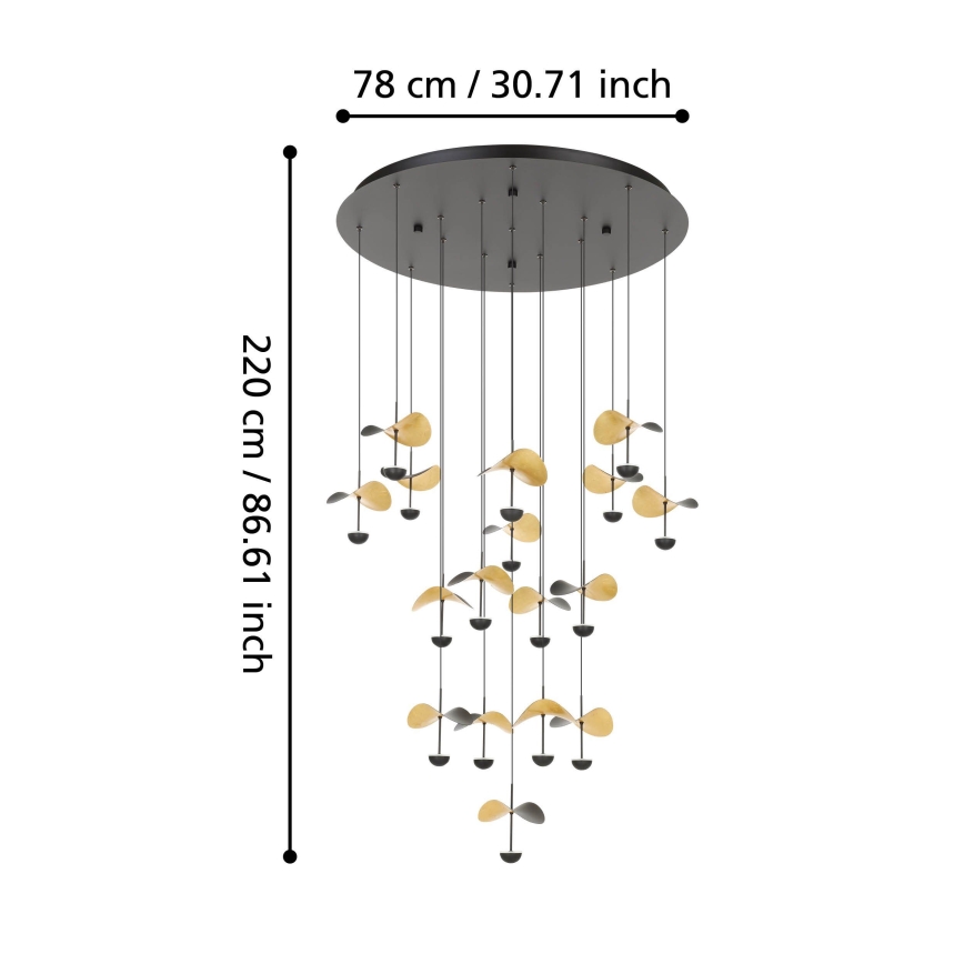Eglo - LED pendel dæmpbar 17xLED/2,3W/230V 3000K diameter 78 cm