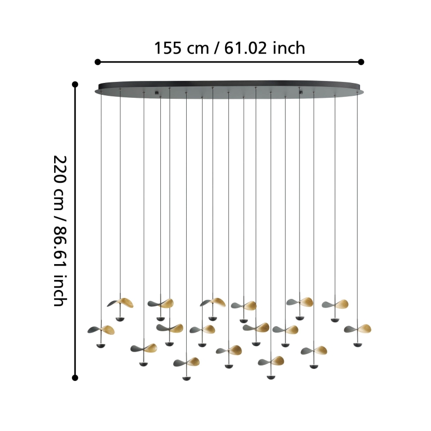 Eglo - LED pendel dæmpbar 17xLED/2,3W/230V 3000K