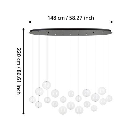 Eglo - LED pendel dæmpbar 8xLED/4,2W/230V 3000K transparent