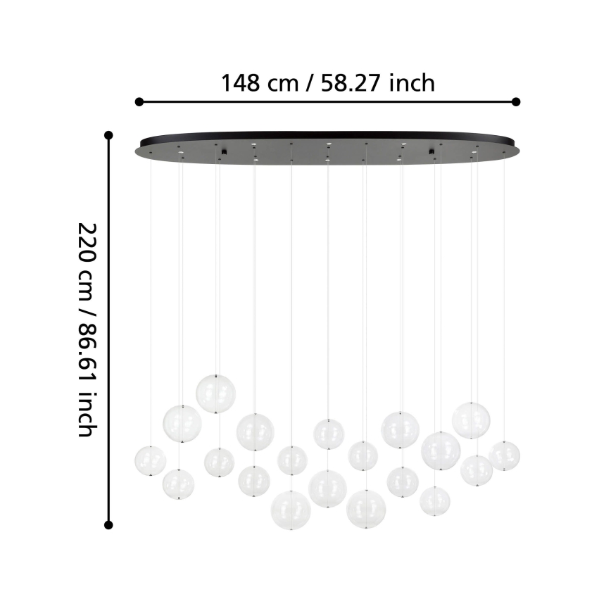 Eglo - LED pendel dæmpbar 8xLED/4,2W/230V 3000K transparent