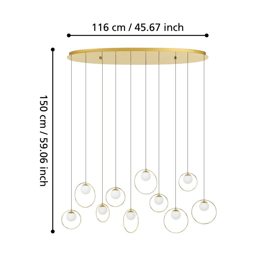 Eglo - LED pendel dæmpbar 10xLED/3W/230V 3000K guldfarvet