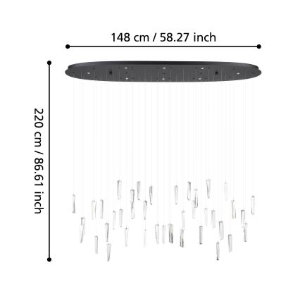 Eglo - LED pendel dæmpbar 8xLED/4,2W/230V 3000K transparent