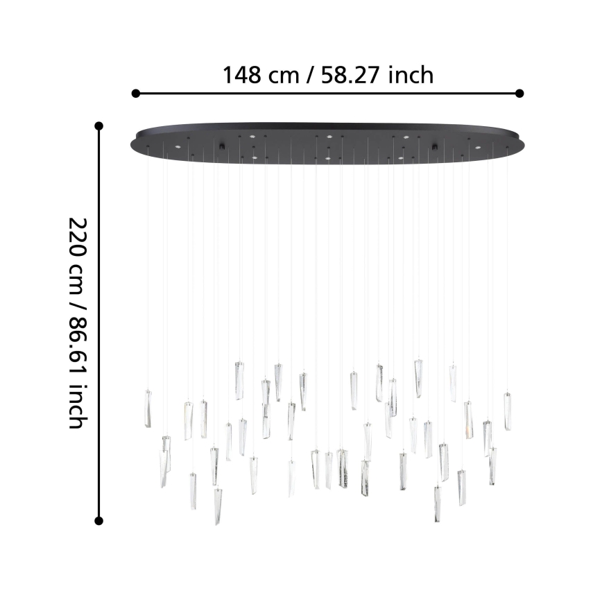 Eglo - LED pendel dæmpbar 8xLED/4,2W/230V 3000K transparent