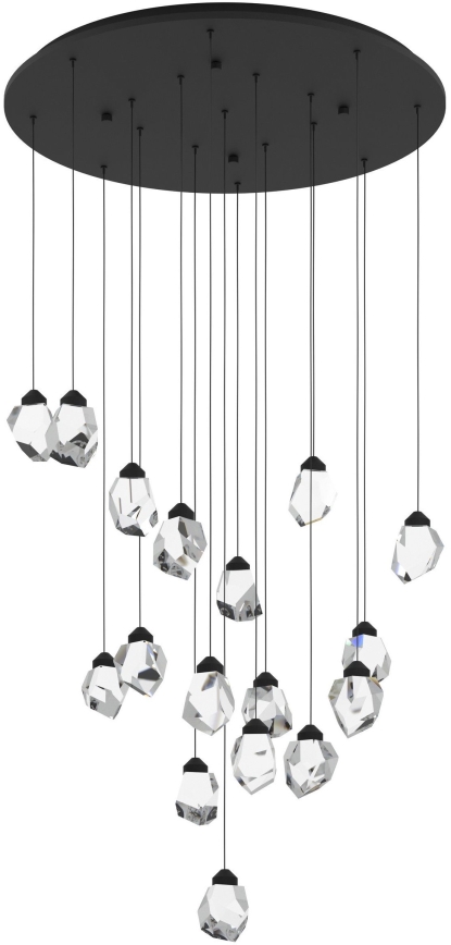 Eglo 390357 - LED pendel dæmpbar SINDICAT 17xLED/3W/230V sort/transparent
