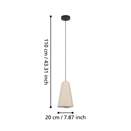Eglo - Pendel 1xE27/40W/230V beige