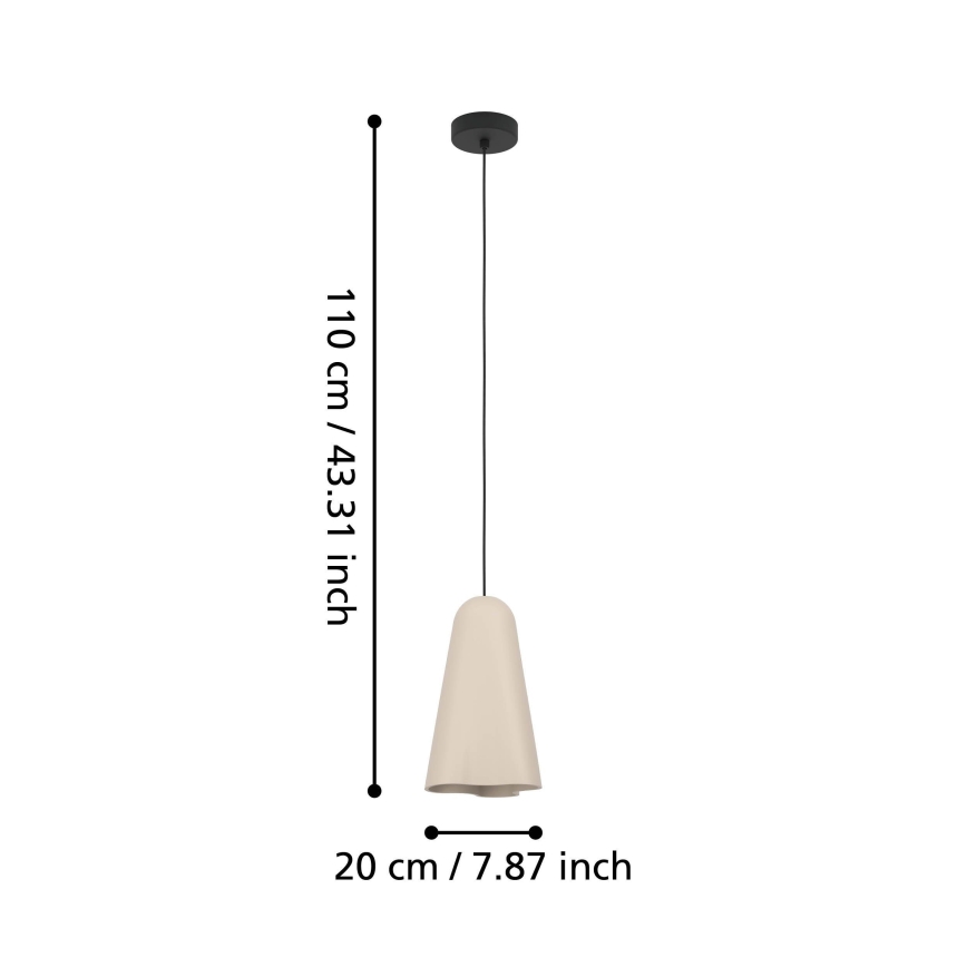 Eglo - Pendel 1xE27/40W/230V beige