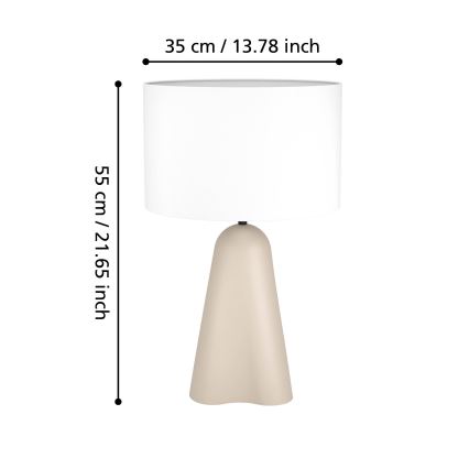 Eglo - Bordlampe 1xE27/40W/230V beige