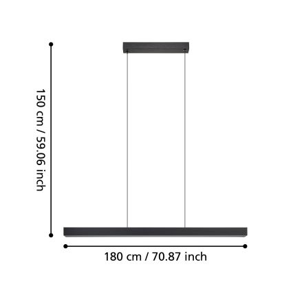 Eglo - LED pendel dæmpbar LED/20W/230V 3000K sort
