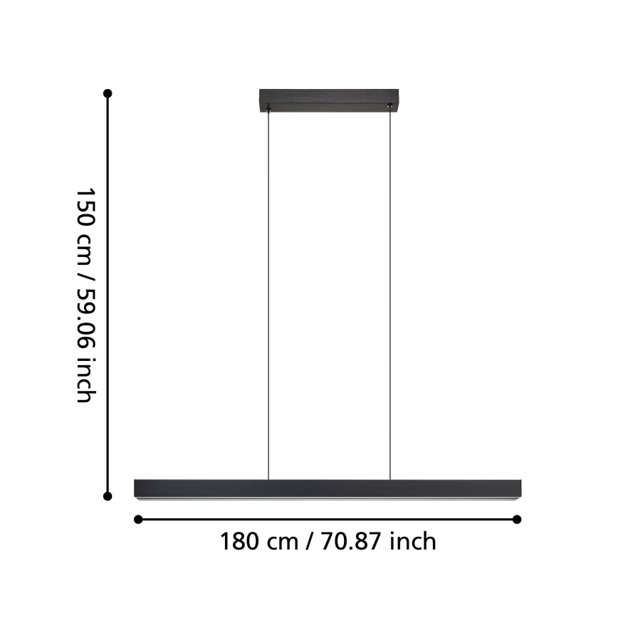 Eglo - LED pendel dæmpbar LED/20W/230V 3000K sort