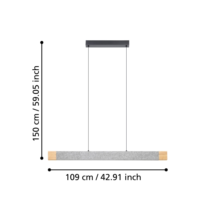 Eglo - LED pendel dæmpbar LED/22,2W/230V 3000K brun/grå