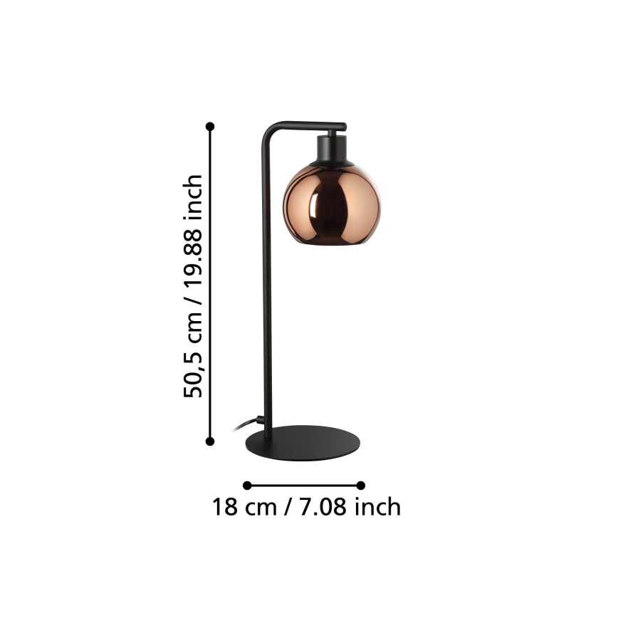 Eglo - Bordlampe 1xE27/40W/230V kobber