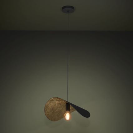 Eglo - Pendel 1xE27/40W/230V 53 cm sort/guldfarvet