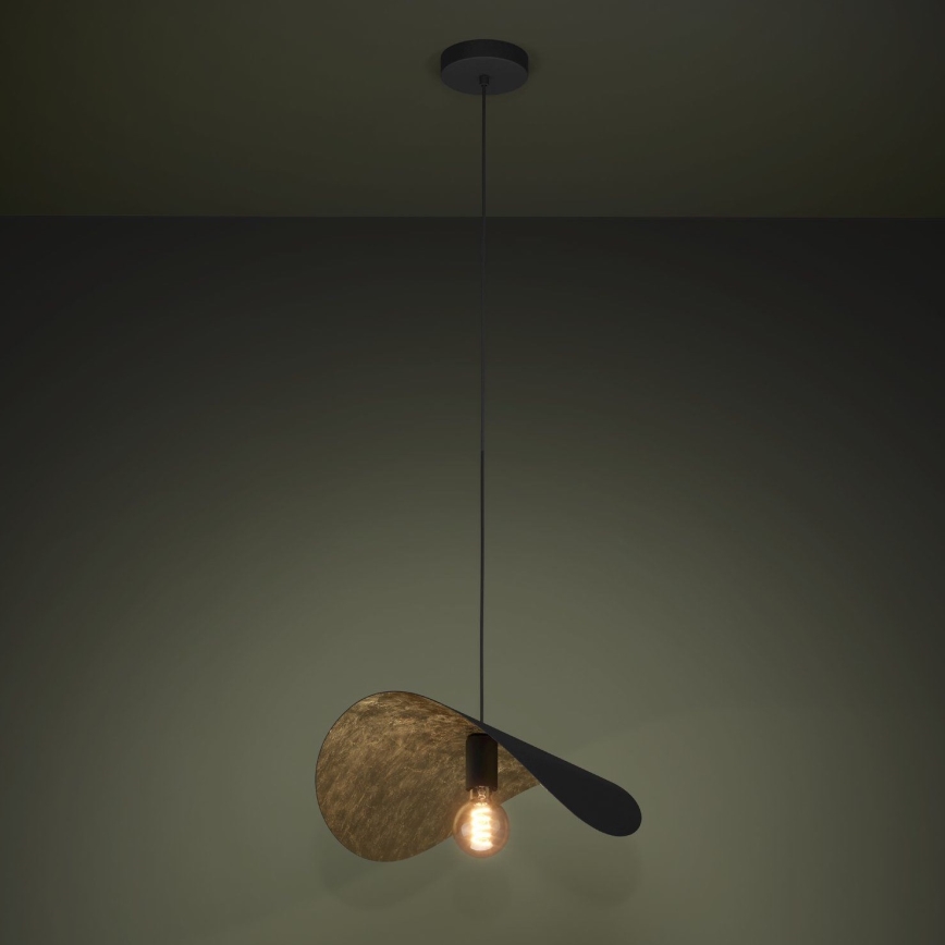 Eglo - Pendel 1xE27/40W/230V 53 cm sort/guldfarvet