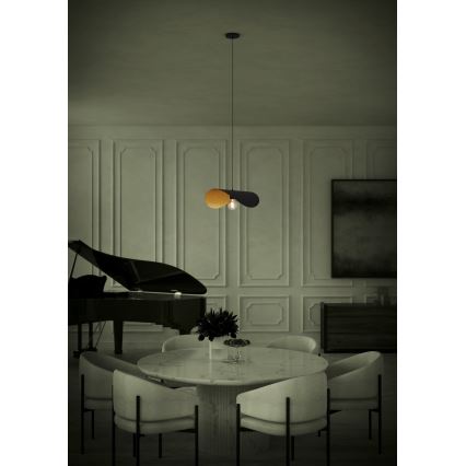 Eglo - Pendel 1xE27/40W/230V 53 cm sort/guldfarvet