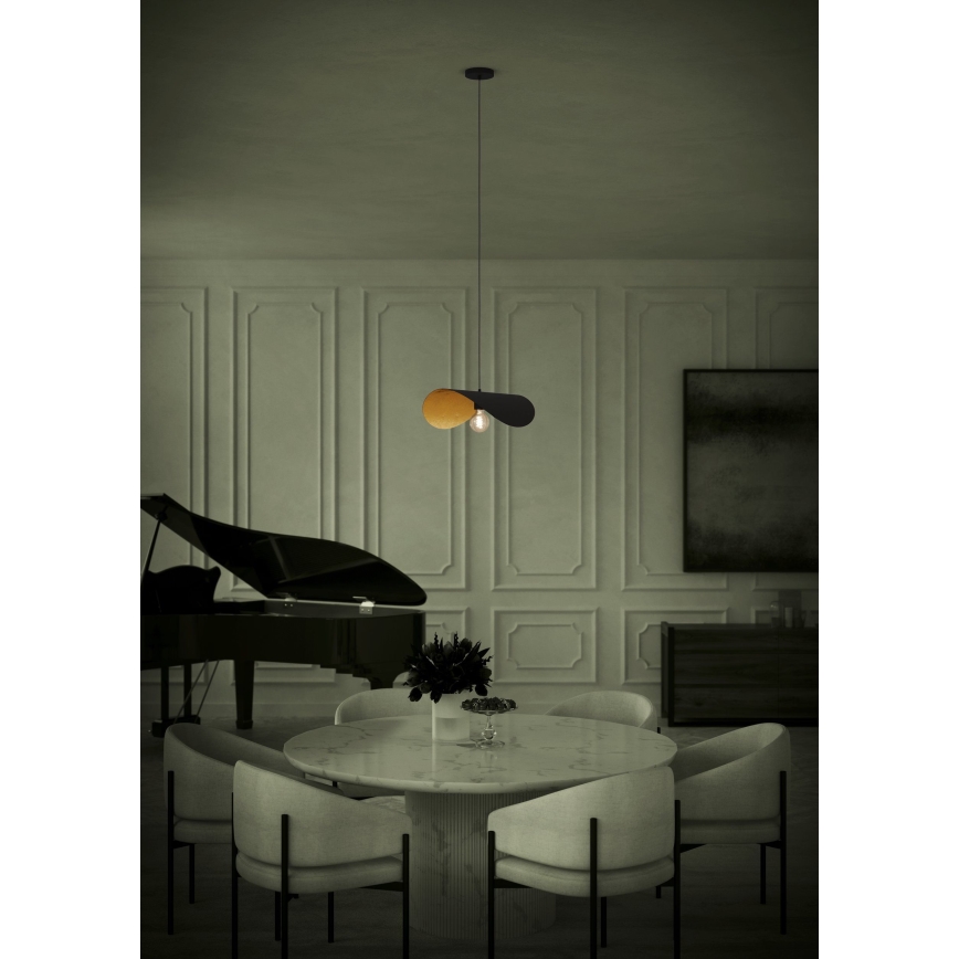 Eglo - Pendel 1xE27/40W/230V 53 cm sort/guldfarvet