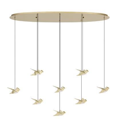 Eglo - LED pendel dæmpbar 8xLED/4,2W/230V 3000K guldfarvet