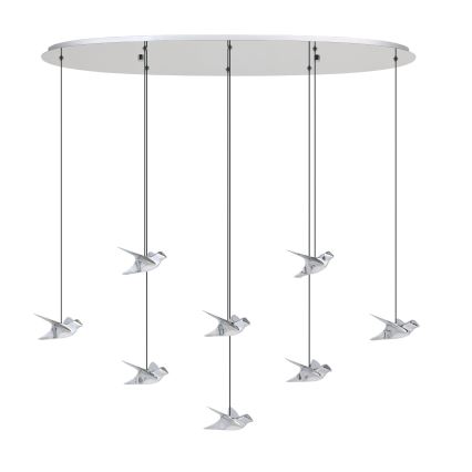 Eglo - LED pendel dæmpbar 8xLED/4,2W/230V 3000K skinnende krom