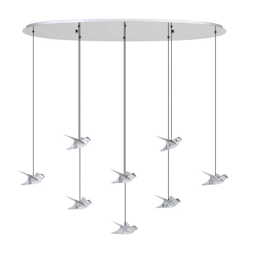 Eglo - LED pendel dæmpbar 8xLED/4,2W/230V 3000K skinnende krom