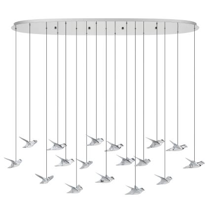 Eglo - LED pendel dæmpbar 17xLED/3W/230V 3000K skinnende krom