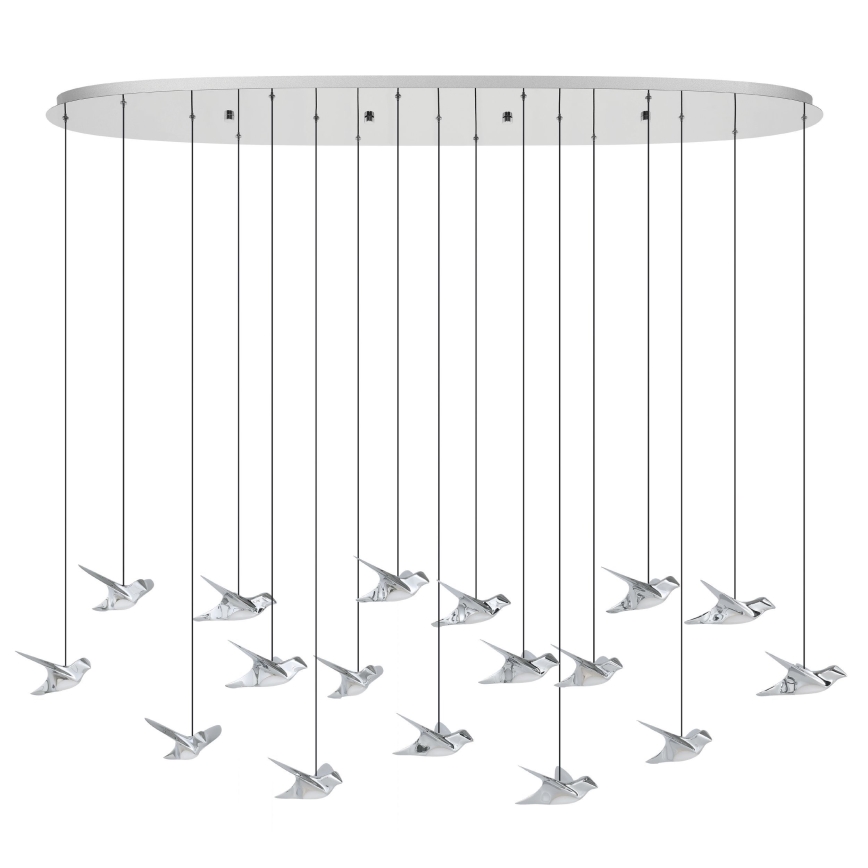 Eglo - LED pendel dæmpbar 17xLED/3W/230V 3000K skinnende krom