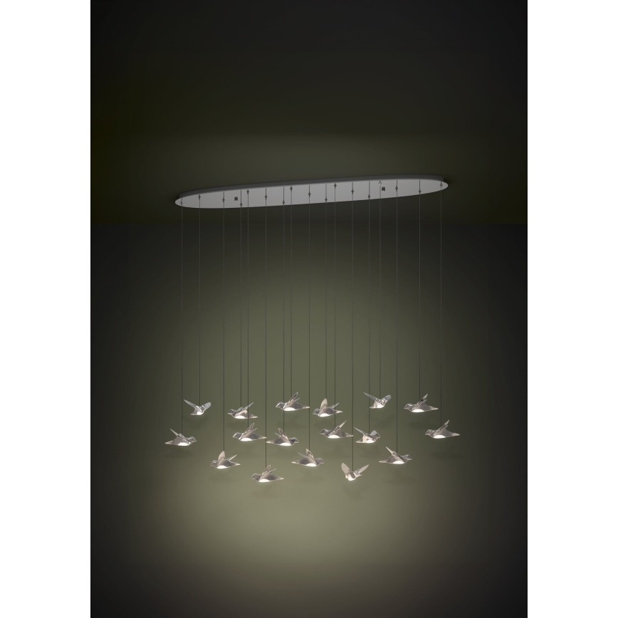 Eglo - LED pendel dæmpbar 17xLED/3W/230V 3000K skinnende krom