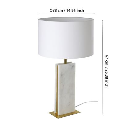 Eglo - Bordlampe 1xE27/40W/230V hvid