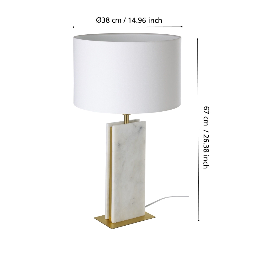 Eglo - Bordlampe 1xE27/40W/230V hvid