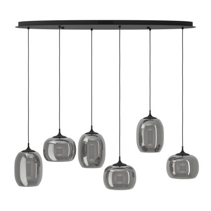 Eglo - LED pendel dæmpbar 6xLED/3,7W/230V 2700-6500K røget + fjernbetjening