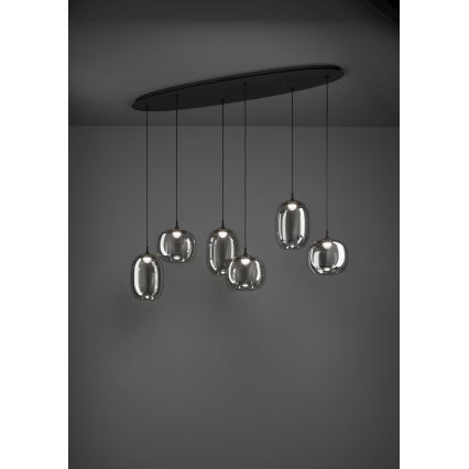Eglo - LED pendel dæmpbar 6xLED/3,7W/230V 2700-6500K røget + fjernbetjening
